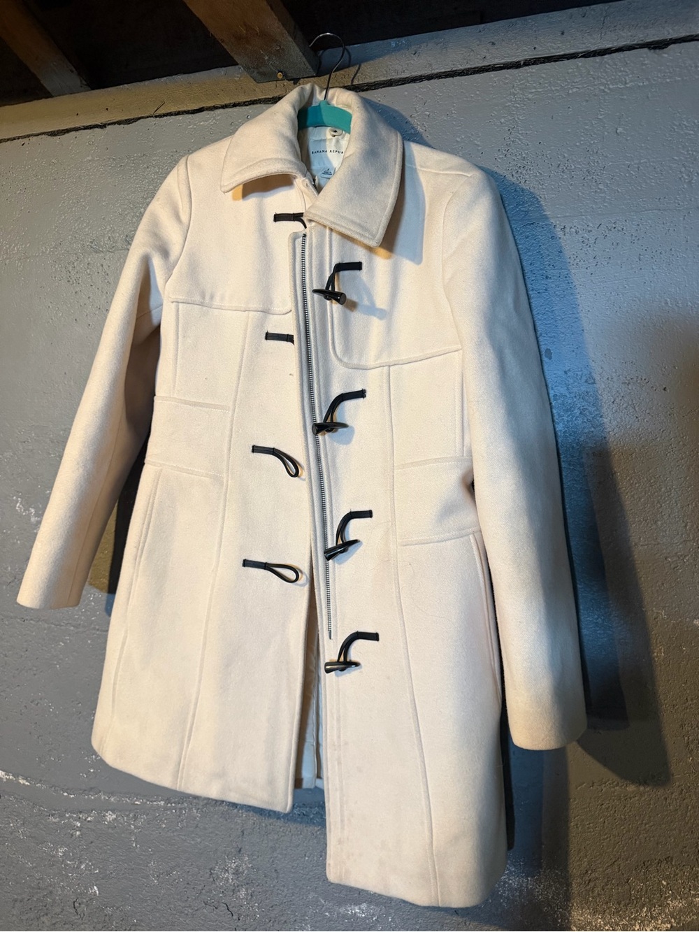 Banana Republic Cream Toggle Pea Coat